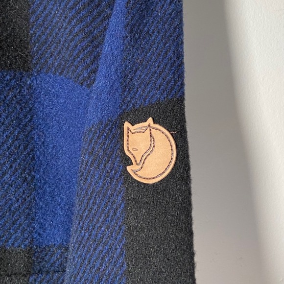 Fjallraven Buffalo Plaid Flannel Shirt Jacket Blue Black Snap Mens Medium - Picture 5 of 8